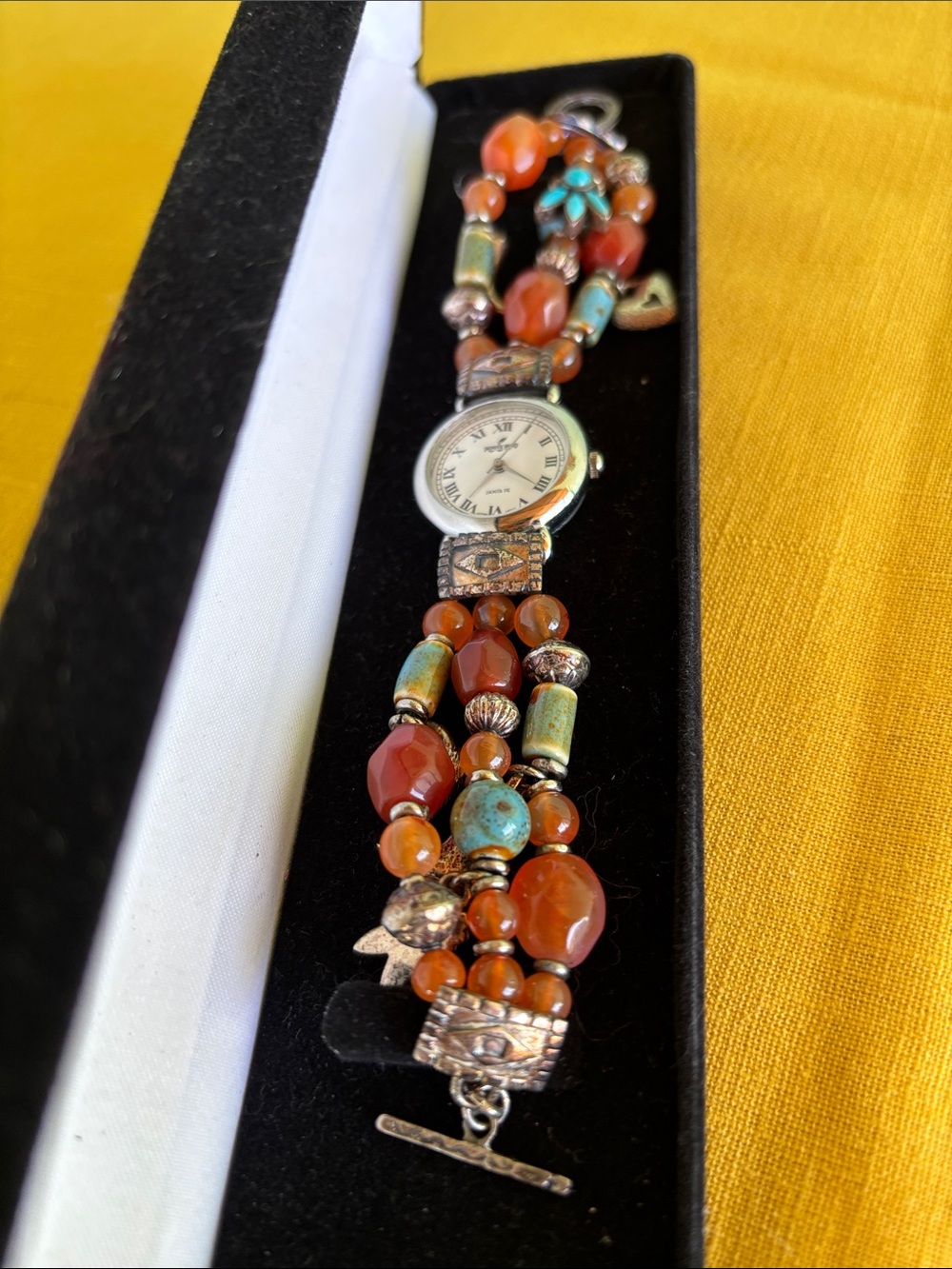 Peyote Bird Beaded Multi-Color Artisan Women's Watch Bracelet